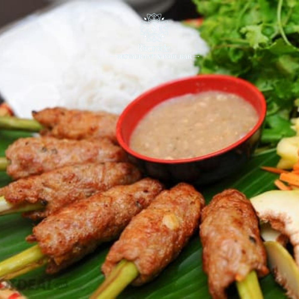 Grilled Mince Pork Lemongrass Skewers Hoi An Style